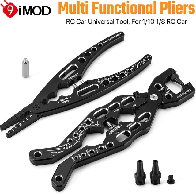 9IMOD RC Auto Universal Stoßdämpferzange Kugelkopfzange Reifenlochöffner, Zubehör, Metall, Schwarz - Bild 1