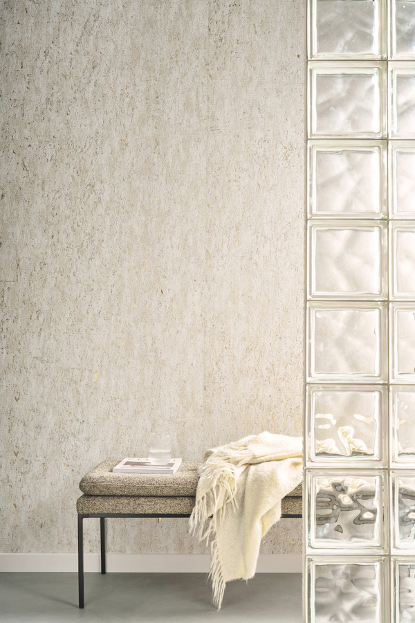 Omexco Tapete Nebbiosa PU271 Vlies Tapete in Weiß Silber Beige mit Naturkork-Struktur - Bild 1