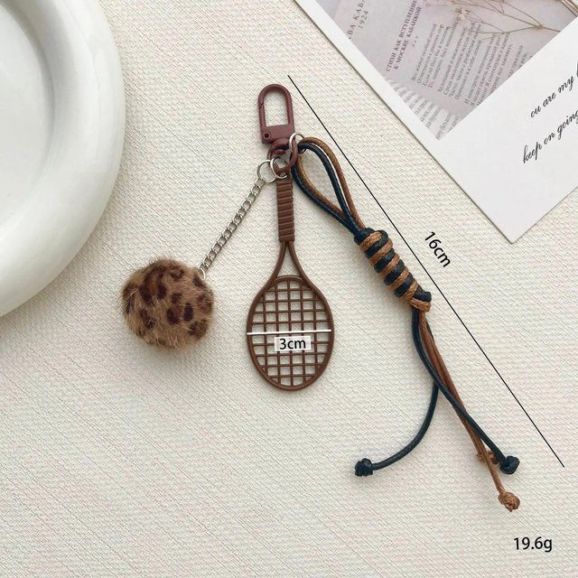 Rd lala Anhänger, Tennis Schläger Plüsch, Tennisball mit Seil Tasche, Unisex - Bild 1