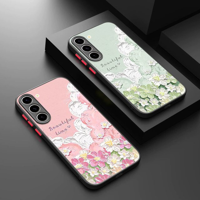 Magnetische Handyhülle mit Blumenmuster für Samsung Galaxy S26 S25 S24 S23 Ultra S25 FE A56 A55 A37 A36 A17 A16 in Multicolour und Black, Acryl-Cover für Android - Bild 1