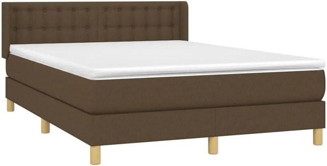 vidaXL Boxspringbett mit Matratze Dunkelbraun B/T/H: 140 x 190 cm - Bild 1