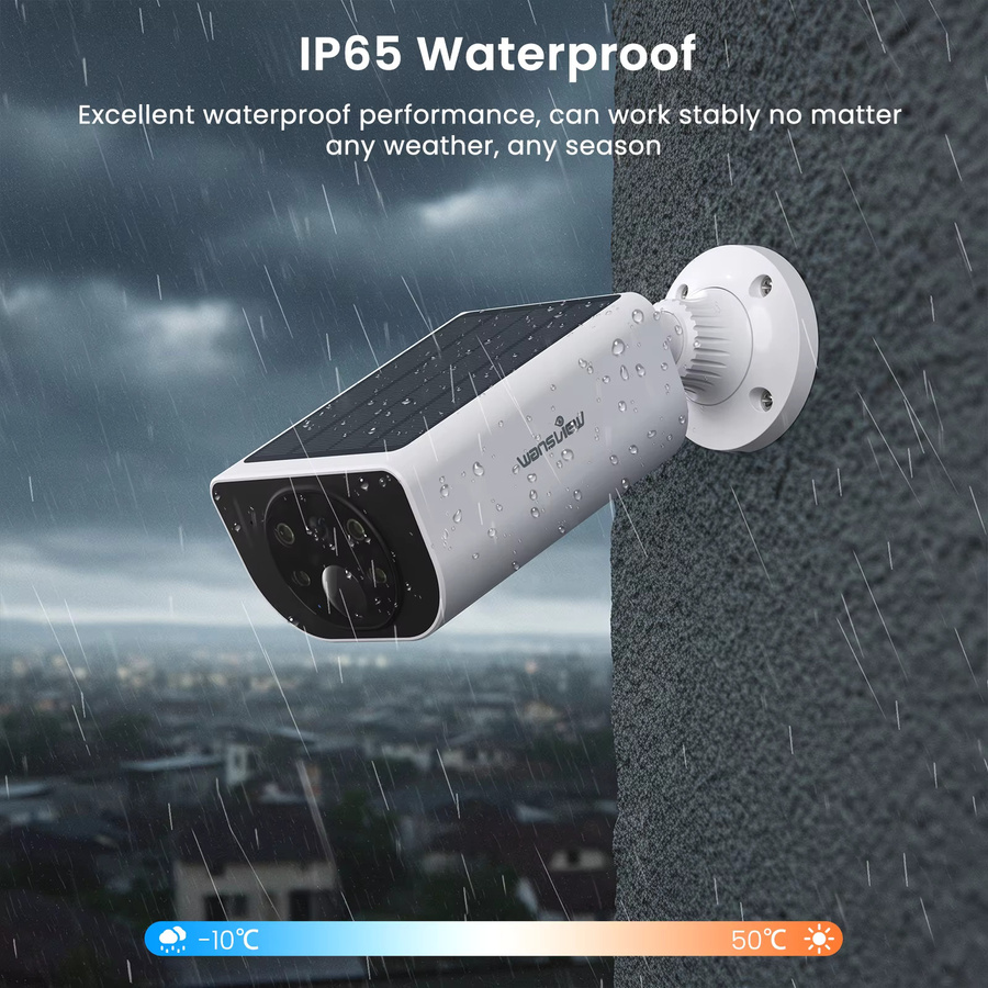 Wansview Outdoor-Solarkamera 2K 3MP Kabellose WLAN-Sicherheitskamera in Weiß mit PIR-Bewegungserkennung, Menschenerkennung, Farbnachtsicht und Zwei-Wege-Kommunikation für Alexa und Google Home - Bild 6