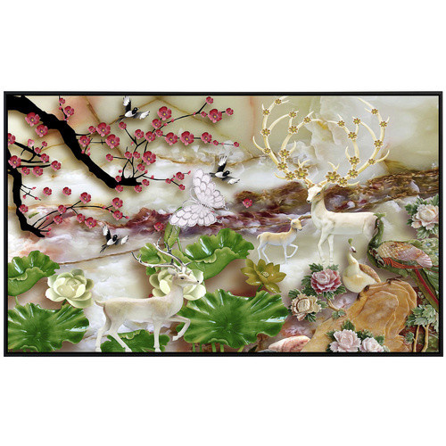 papermoon Infrarotheizung EcoHeat mit Blumenmuster in Bunt und Matt-Effekt - Bild 2