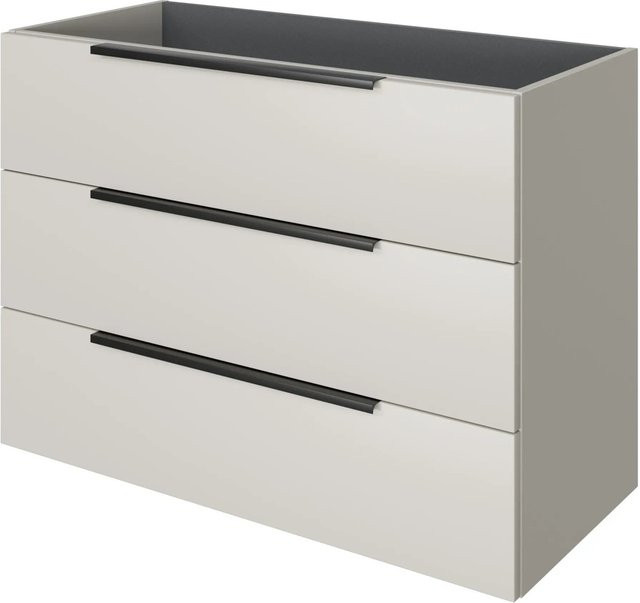 Pelipal Waschbeckenunterschrank Quantum 07 in Kaschmir Matt mit 3 Auszügen, Breite: 100 cm, Höhe: 72 cm, Tiefe: 42,9 cm - Bild 1