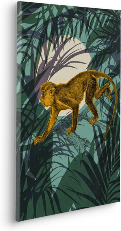 Komar Canvasbild Sneaky Monkey Modernes Leinwandbild mit Tier Motiv in Gelb und Mehrfarbig B/H: 60 x 60 cm - Bild 1