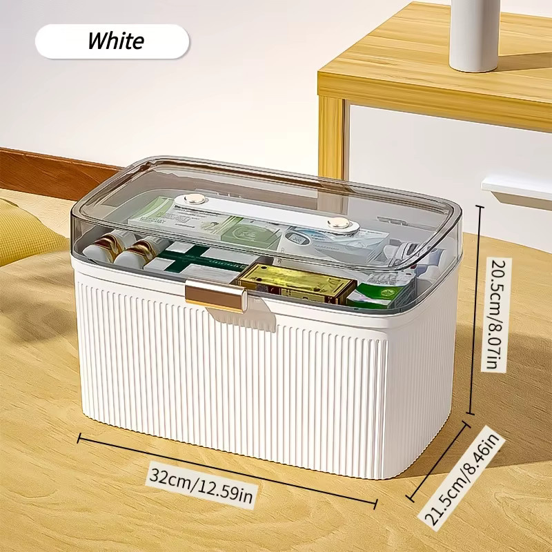 Untior Kunststoff-Aufbewahrungsbox mit Deckel und Griffen in Grün, stapelbare Organizer-Box für Zuhause, Büro und Badezimmer - Bild 4