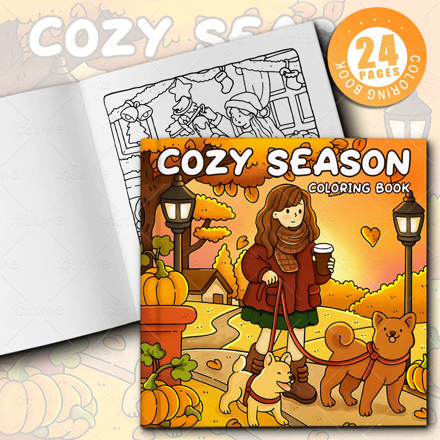 COZY SEASON Malbuch für Erwachsene mit einfachen Cartoon-Mustern zur Entspannung in Multicolour - Bild 2