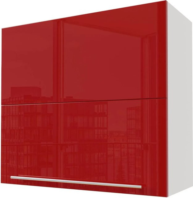 Feldmann-Wohnen Klapphängeschrank Brerra W8B/80-AV in Weiß und Karminrot Hochglanz, B/T/H: 80 x 32,5 x 72 cm - Bild 1