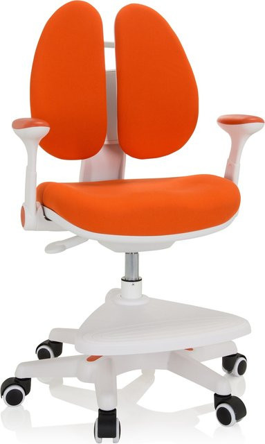 hjh OFFICE Kinderstuhl KID WING in Orange mit Armlehnen und Stoffbezug - Bild 1