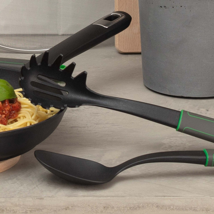 Fackelmann Spaghettilöffel Bonn aus Nylon und Edelstahl in Grau, Grün oder Schwarz, Länge: 30 cm - Bild 2