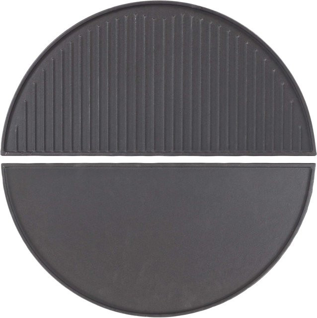 Wiltec 2er Set Gusseisen Grillplatte Schwarz B/T/H: 49,8 x 24,3 x 1,5 cm - Bild 1
