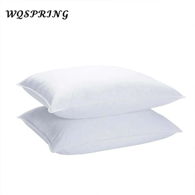 WQSPRING 2er-Set Kissen aus 100 % Baumwolle mit Daunenfeder-Mix in Weiß für Erwachsene - Bild 1