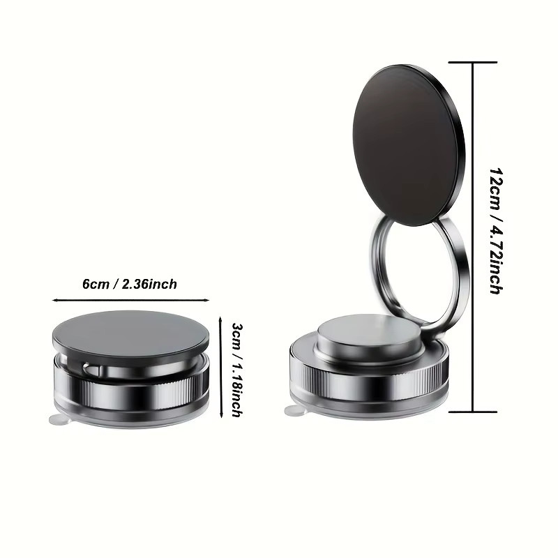 Eye4U Magnetischer Autotelefonhalter mit Vakuum-Adsorption und 360 Grad Drehung in Schwarz - Bild 3