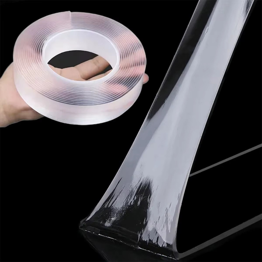Transparentes Nano doppelseitiges Klebeband aus Acryl, waschbar und wiederverwendbar für Büro und Schule - Bild 2