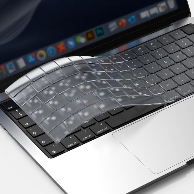 Tastaturabdeckung für MacBook Pro 14 Zoll M5 2025 aus TPU/Silikon in Transparent, passend für US- und EU-Layouts - Bild 1