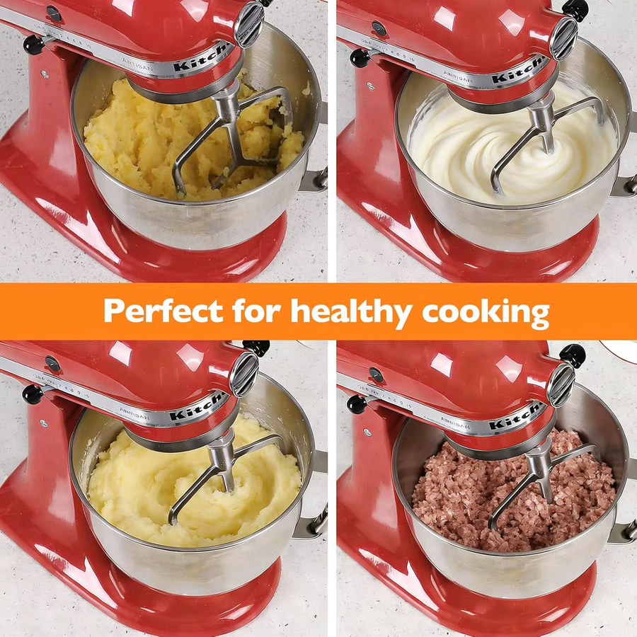KitchenAid Flachrührer aus Edelstahl in Silber für 5plus bis 6 Qt Bowl-Lift-Standmixer - Bild 3