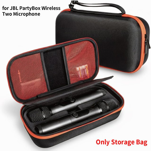 JBL PartyBox Wireless Reise-Tragetasche mit EVA-Aufbewahrung für zwei Mikrofonsysteme, Schwarz - Bild 1