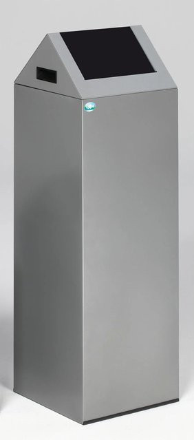 PROREGAL Selbstlöschender Wertstoffsammler Spitz mit Einwurfklappe aus verzinktem Stahl in Silber Anthrazit, H x B x T: 104,5 x 32 x 32 cm - Bild 1