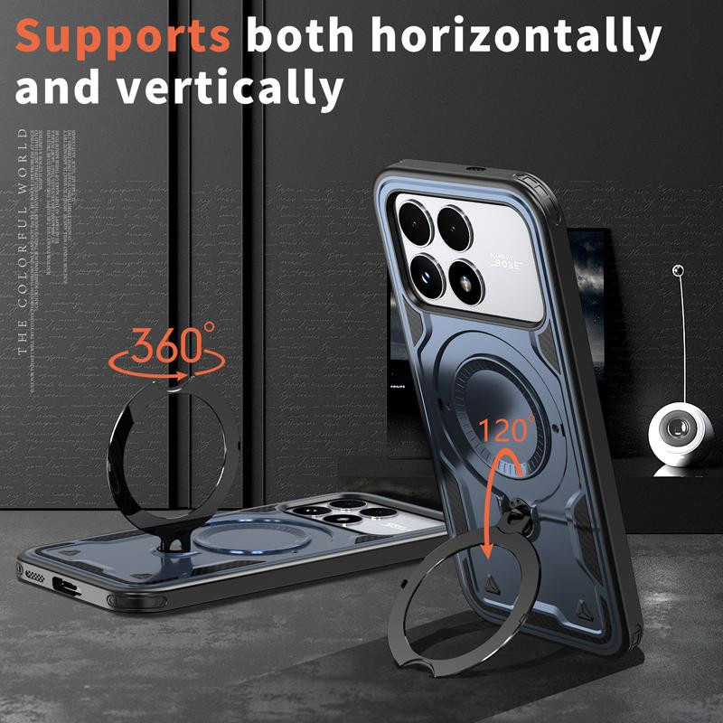 Xiaomi POCO F8 Pro Hülle mit militärischem Fallschutz und verstellbarem Ring Rückenständer aus Hartem PC und TPU - Bild 5