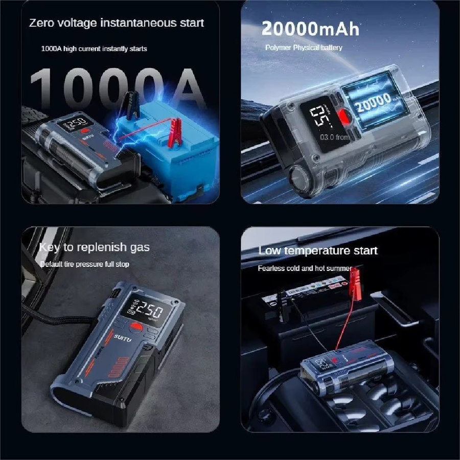 Betuyoo 4-in-1 Auto-Starthilfegerät mit Luftkompressor und tragbarem Booster-Ladegerät - Bild 2