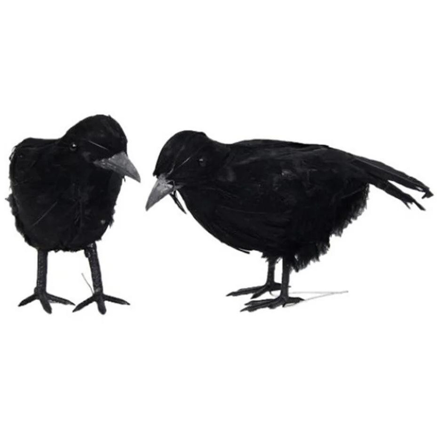 3er Set Halloween Krähen als Deko-Requisiten in Schwarz - Bild 5