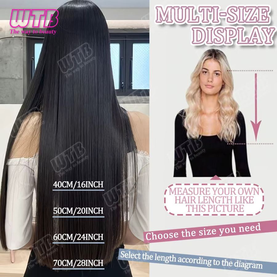 WTB Haarverlängerungen, synthetisch, V-förmig, BB-Clip, Damen - Bild 2
