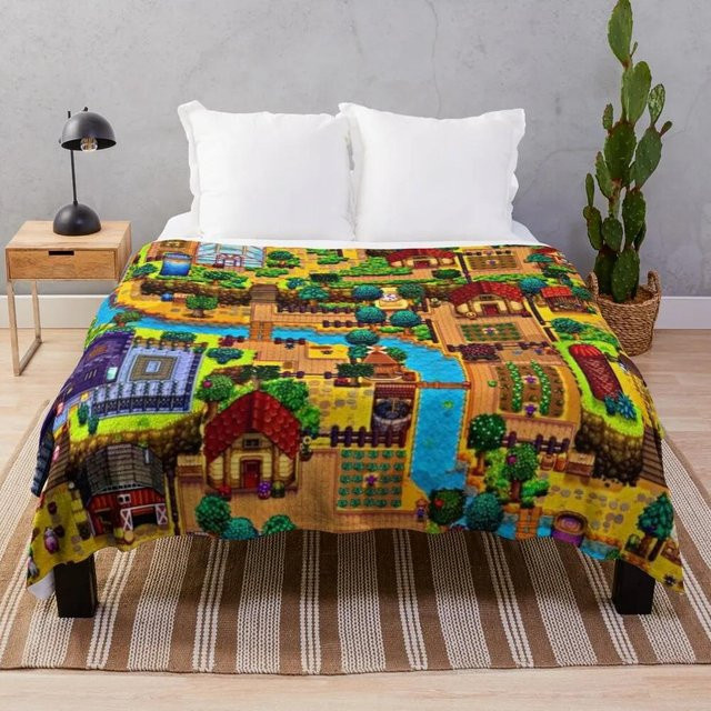 Stardew Valley Karte Kuscheldecke von LjqTwelve, ultraweiche Flanell Fleece Decke in Multicolour, B x T: 150 x 180 cm - Bild 1