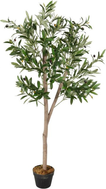 Lex Kunst-Olivenbaum in Grün mit Blumentopf, Höhe: 150 cm - Bild 1
