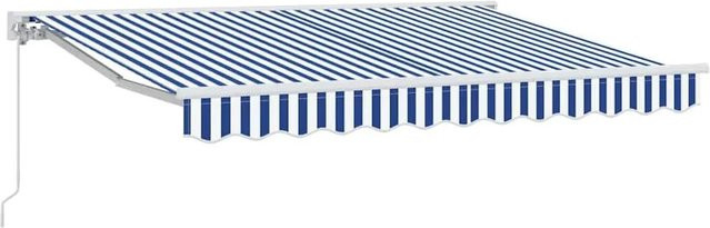 vidaXL Einziehbare Markise Blau und Weiß B: 250 cm, T: 200 cm, H: 165 cm - Bild 1