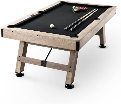 VEVOR Billardtisch Set mit verstellbaren Beinen in Holzoptik und schwarzem Tuch, inkl. Zubehör für das Familienspielzimmer, B/T/H: 213 x 121,5 x 80,5 cm - Bild 1