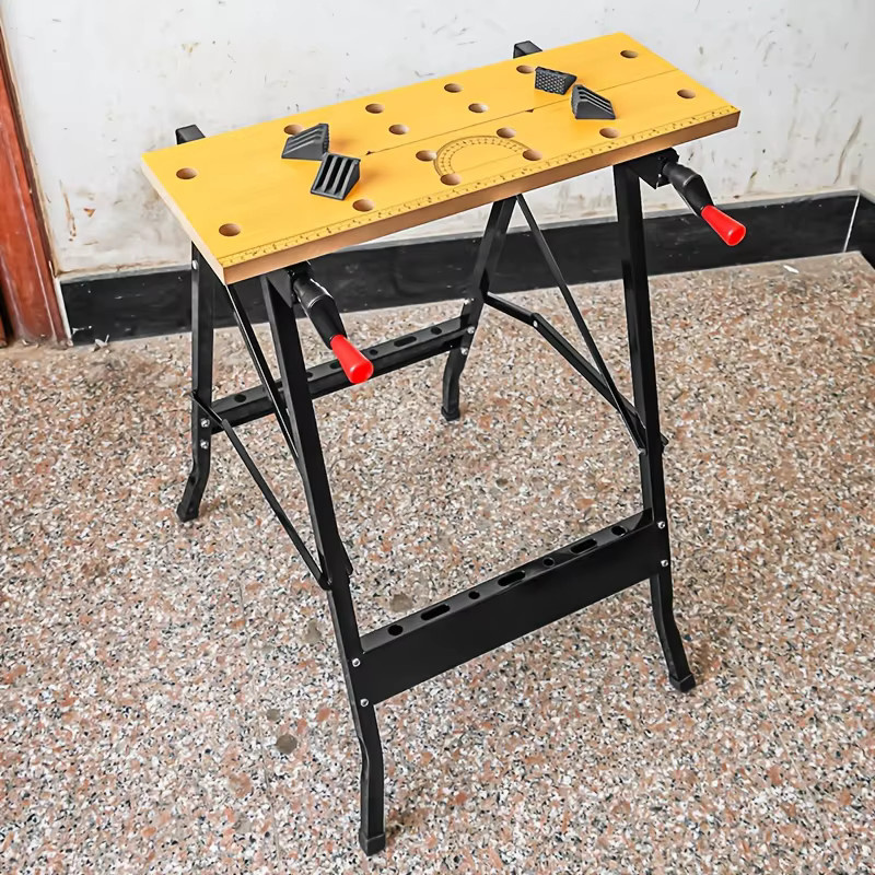 Höhenverstellbare Werkbank aus Holz von LIUSHADUOLA in Gelb, B/T/H: 76,0 x 56,0 x 20,0 cm - Bild 2