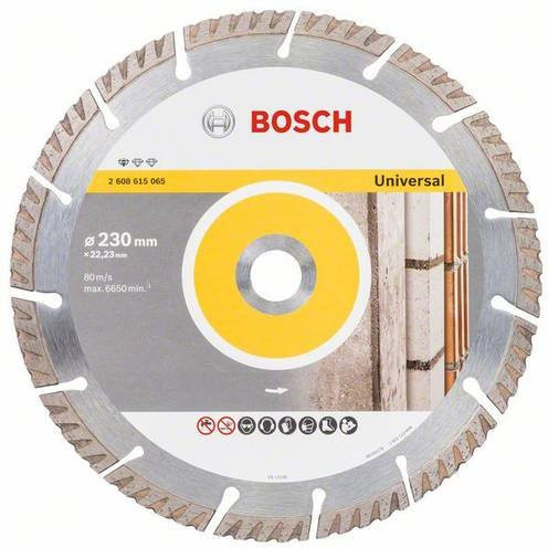 Bosch Diamanttrennscheibe Standard für Universal aus Beton, Farbe: Silber, Durchmesser: 230 mm, Bohrung: 22,23 mm - Bild 1