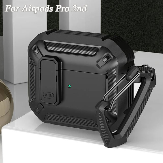Apple Kopfhörer-Hülle für AirPods Pro 1. und 2. Generation mit Switch Lock und Schlüsselanhänger, schwarz - Bild 1