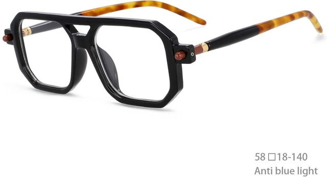 Bai Fen Bai Electronic 3C 54381 Korrektionsbrille, quadratisch, Vollrand, Kunststoff, Unisex, black - Bild 1