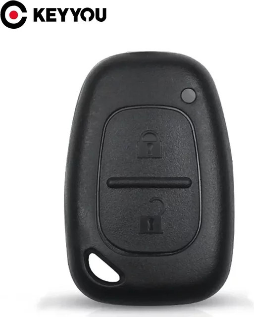 KEYYOU Auto Schlüsselhülle für Renault Opel Vauxhall und Nissan Vivaro Primastar, 2 Tasten, Schwarz - Bild 1