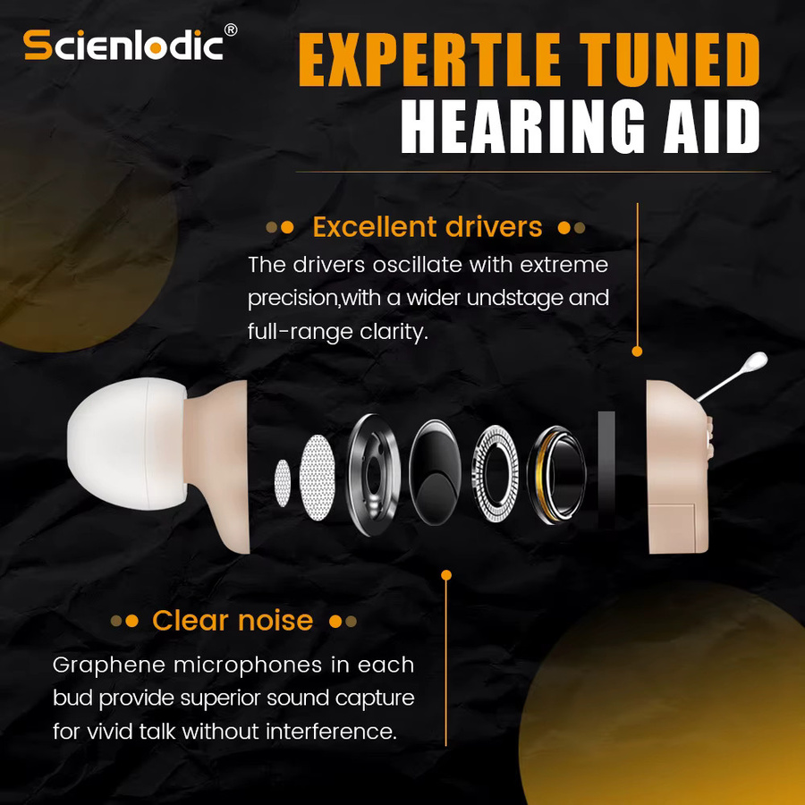 XceeFit Mini Unsichtbarer Hörgerät Sound Verstärker in Beige mit einstellbarer Tonregelung für Senioren und Gehörlose - Bild 4