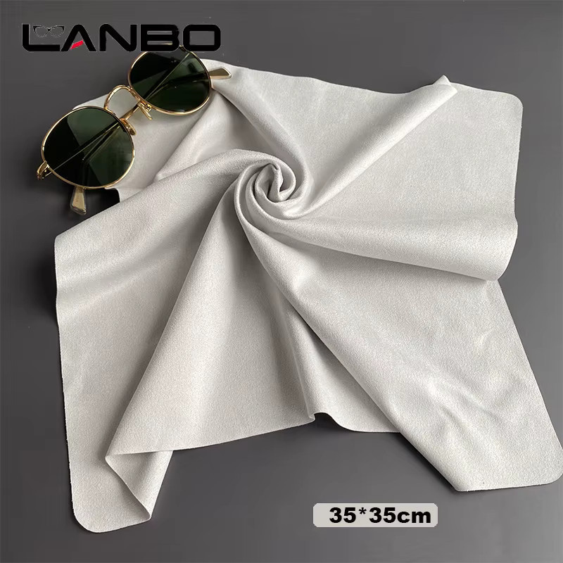 Lanbuff Mikrofaser Brillenreinigungstuch für Brillen, Kameraobjektive und Bildschirme, B/B: 35 x 35 cm, Schwarz oder Weiß - Bild 2