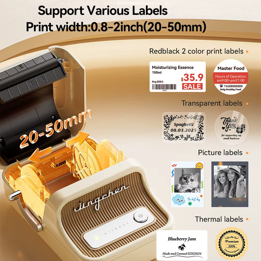 Niimbot B21 Pro Fotoetikettendrucker in Rot und Schwarz mit 300 dpi High Definition für Business Etiketten, Aufkleber und Barcodes - Bild 2