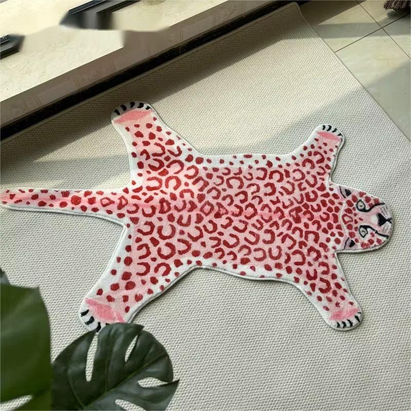 VIKAMA Kunst-Kaschmir-Teppich in Pink, unregelmäßiges Design, rutschfest und weich für das Wohnzimmer oder Kinderzimmer - Bild 2