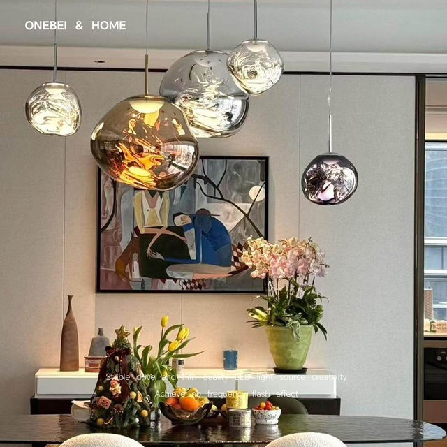 ONEBEINordic Moderne Lavalampe Pendelleuchte aus PVC und Glas mit LED für Wohnzimmer und Schlafzimmer in Transparent - Bild 1