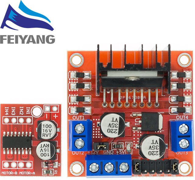 SAMIROB L298N Dual H-Brücke DC Schrittmotor Driver Modul in Rot für Arduino und Roboterprojekte - Bild 1