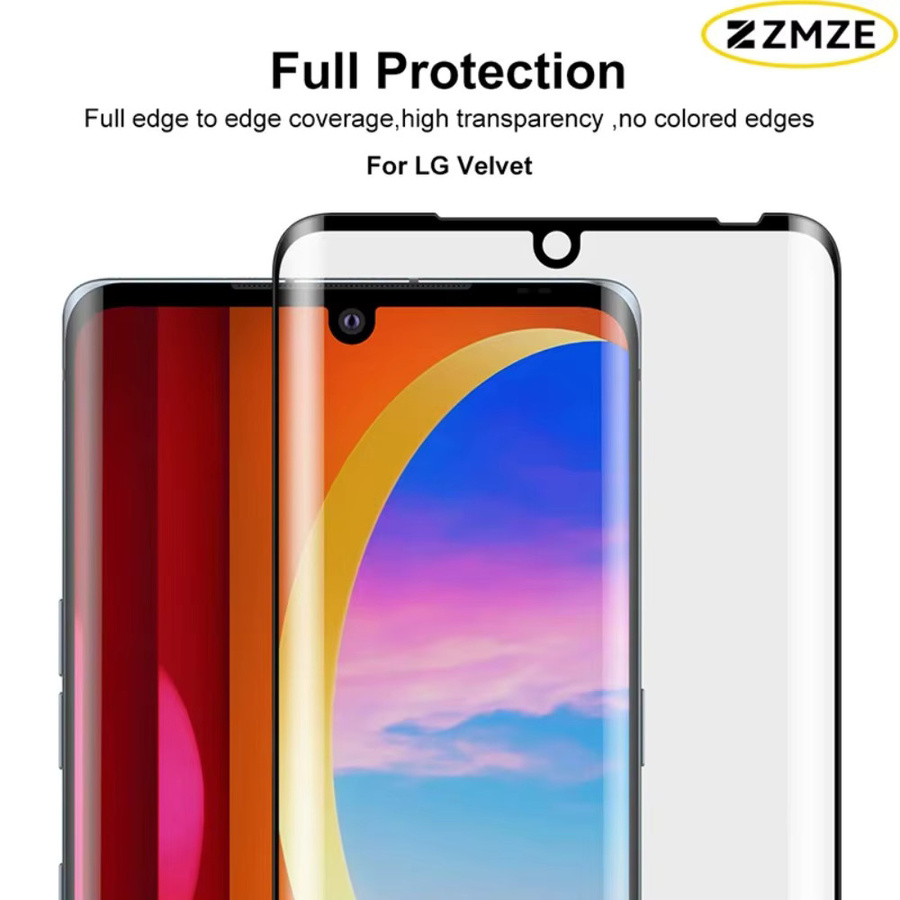 3D gebogenes Displayschutzfolie aus gehärtetem Glas für LG Velvet und LG Velvet 5G UW, transparent, 3/4 Stück Set - Bild 1