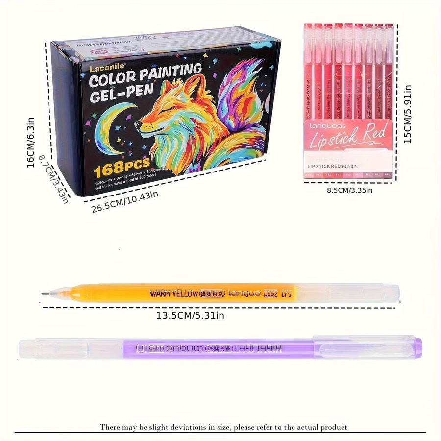 168 farbige Gelstifte in einer Geschenkbox für Kunstwerke und Zeichnungen, vielseitiges Set in Multicolour - Bild 2