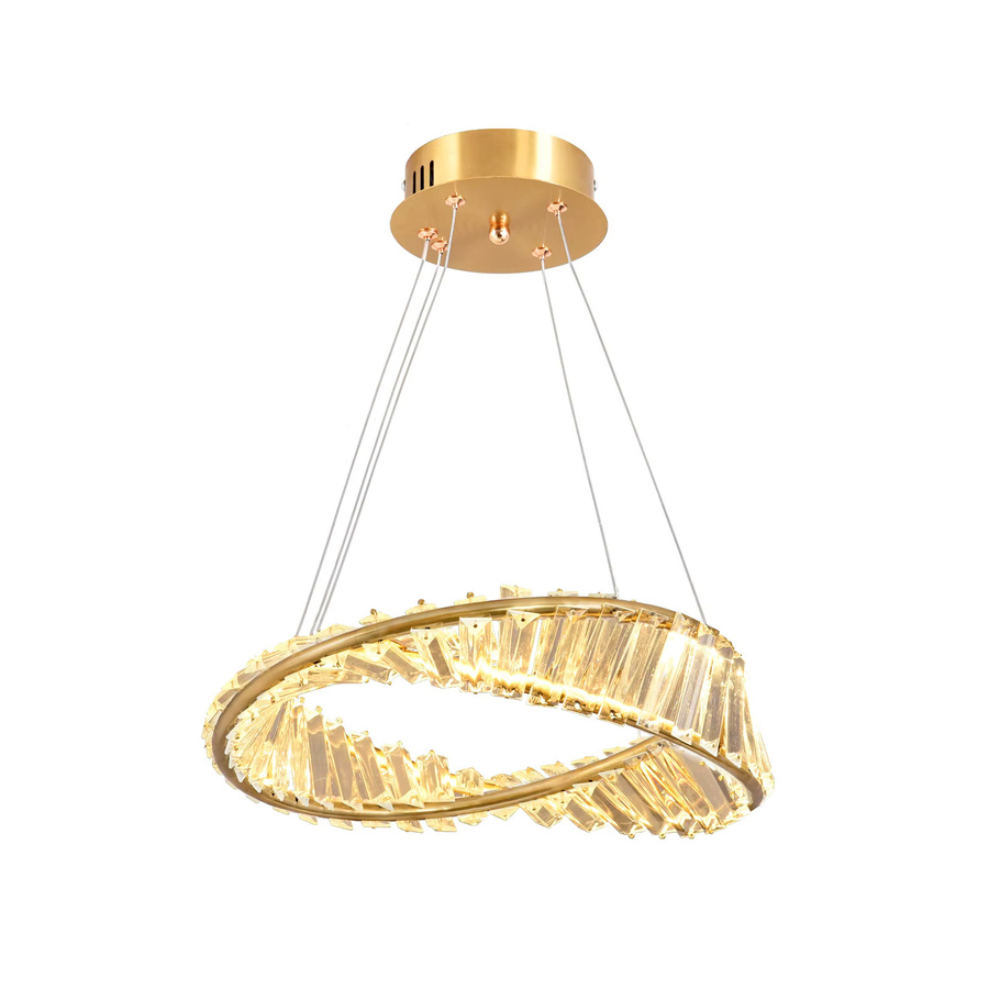 VETRULUS Moderner LED Kristall Kronleuchter in Gold mit Ring-Design für dein Wohnzimmer - Bild 5