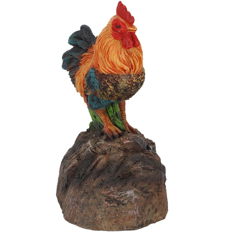 Esschert Design Gartenfigur Hahn aus Kunstharz in Mehrfarbig mit rustikalem Look - Bild 4