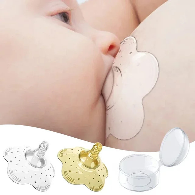 Transparenter Silikon Nippelschutz für das Stillen als Brustschild und Milchabdeckung - Bild 1