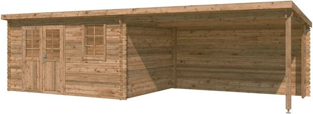 Lasita Gartenhaus Reno mit Flachdach in Braun, B/H/T: 780 x 211 x 313,9 cm - Bild 3