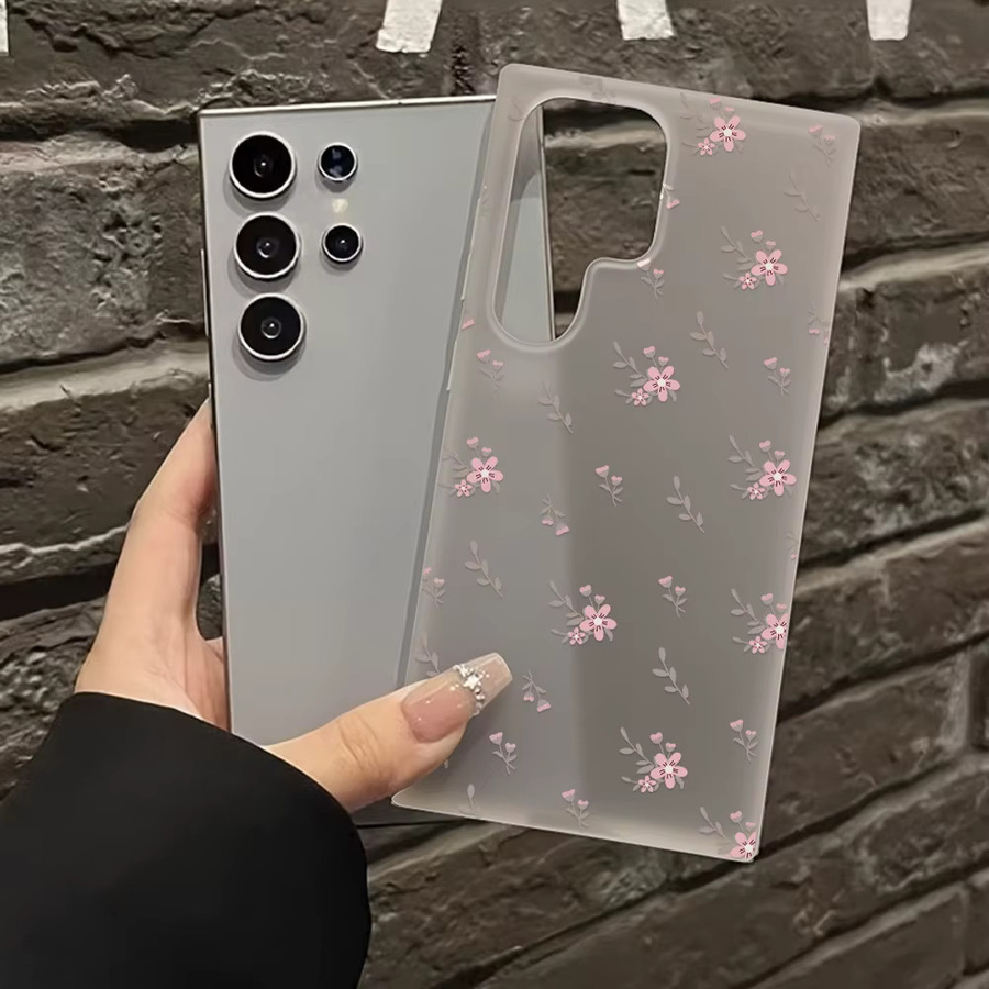 Matte Blumen-Handyhülle für Samsung Galaxy S25 Ultra S24 FE S23 A17 A16 A07 A06 A56 5G A36 A35 A55 A54 A53 A26 A05S in Transparent - Bild 4