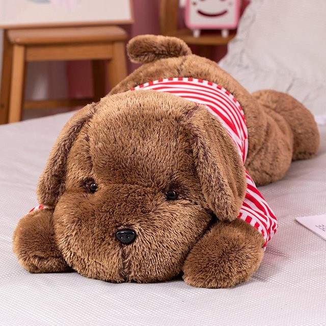 Gekleideter gestreifter Hund, Plüschtier, Stoffpuppe, 40cm - Bild 1
