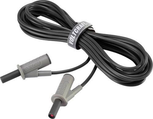 VOLTCRAFT MSB-501 Sicherheits-Messleitung mit Lamellenstecker 4 mm, Schwarz, 5 m - Bild 1